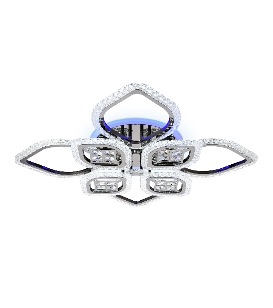 Светильник Ambrella light FA2835/4+4 DCH черный хром 3000K/4200K/6400K 118W 750*750*120 (ПДУ РАДИО 2.4G)