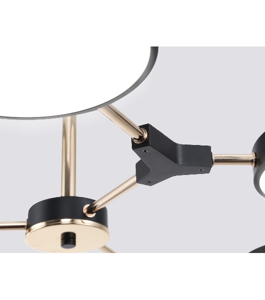 Люстра светодиодная на штанге Ambrella light FL516334/6 BK/FGD черный/золото 108W 3000-6000K D780*210 (без ПДУ)