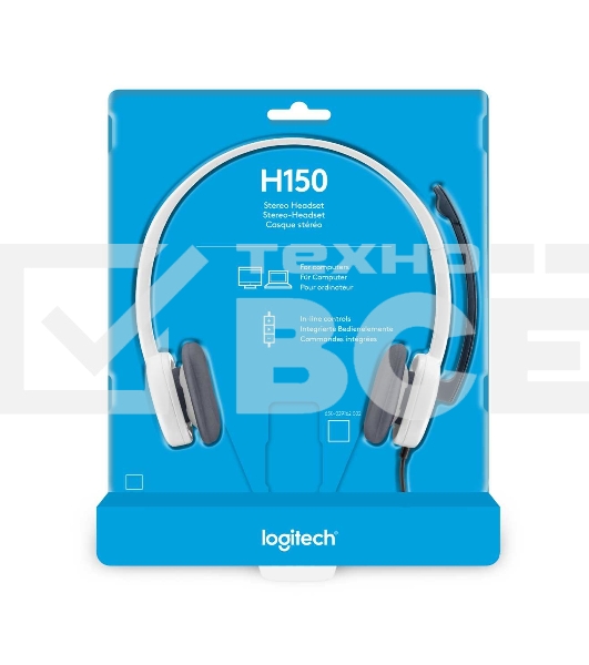 Наушники с микрофоном Logitech H150 белый накладные оголовье (981-000350)