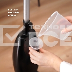 Паровая швабра Galaxy Line GL 6400, серебристый с черным, 1600 Вт, 0,6 л, 1 бар, регулятор мощности, время работы до 20 мин, макс. подача пара 35 г/мин, макс. температура нагрева 110°C, время нагрева до 30 с, индикатор работы и опустошения резервуара, аксессуары: мерный стакан, рамка для ковра, накладка из микрофибры, воронка, фото8