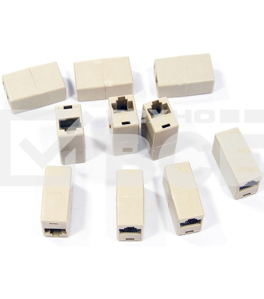 Проходной адаптер RJ45 кат.5e VCOM соединительный RJ-45/RJ-45(10 шт. в уп-ке), блистер