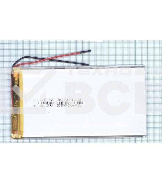 Аккумулятор Li-Pol (батарея) 3*60*110мм 2pin 3.7V/3500mAh