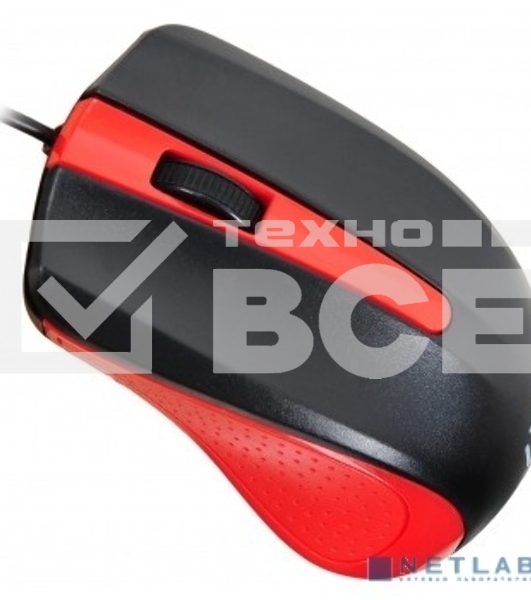 Мышь проводная Oklick 225M черный/красный, 1200 dpi, USB, кнопки - 3