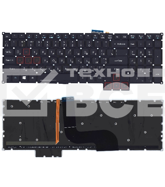 Клавиатура для ноутбука Acer Predator 15 G9-591 черная с подсветкой