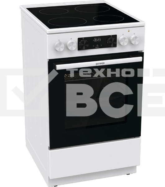 Плита электрическая Gorenje GEC5C61WG белый, конфорок 4 электрических, духовка 70 л, 50 см x 85 см x 59.4 см (без крышки)