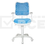 Кресло компьютерное Бюрократ CH-W797/LB/TW-55 TW-55 голубой, спинка сетка, сиденье голубой, пластик белый, фото6
