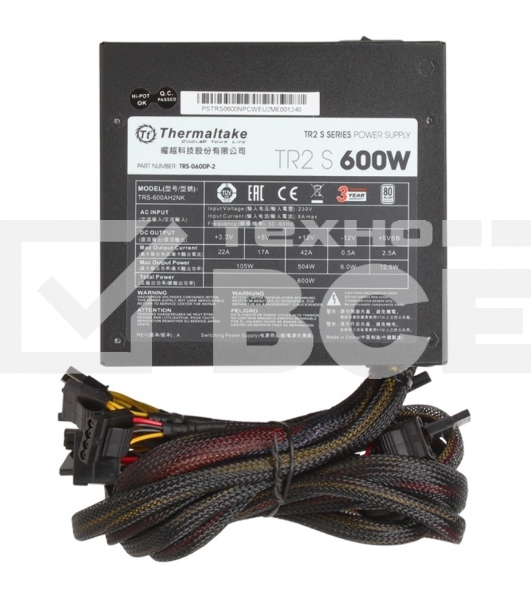 Блок питания Thermaltake TR2 S (PS-TRS-0600NPCWEU-2), 80 PLUS, 120мм, черный