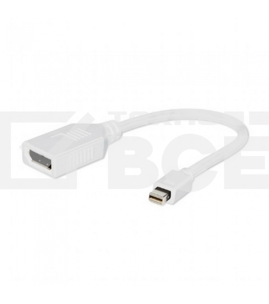 Переходник Gembird Переходник miniDisplayPort - DisplayPort,  20M/20F, длина 16см, белый (A-mDPM-DPF-001-W)