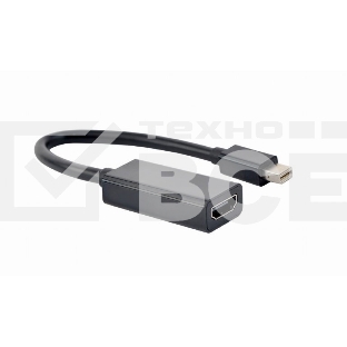 Переходник miniDisplayPort -> HDMI, Cablexpert A-mDPM-HDMIF4K-01, 4K, 20M/19F, кабель 15см, черный, пакет