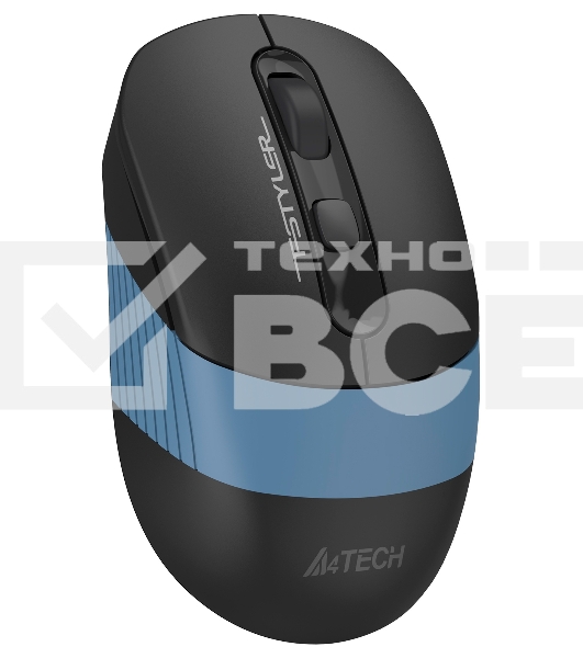 Мышь беспроводная A4Tech Fstyler FB10C черный/синий, 2000 dpi, радиоканал, Bluetooth, USB, кнопки - 4