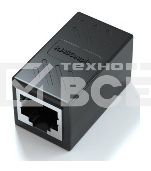 Модуль RJ-45 (F) <->RJ-45(F) ,FTP, проходной, ABS пластик, черный, кат. 5e VCOM <CT251S>