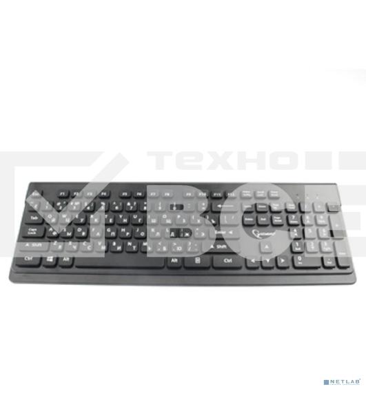 Комплект клавиатура+мышь беспроводные Gembird KBS-7200, черный, 2.4ГГц/10м, 1600 DPI, мини-приемник- USB