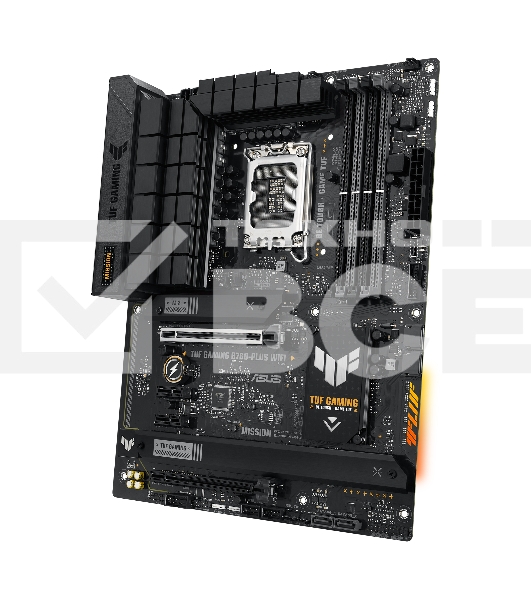Материнская плата ASUS TUF GAMING B760-PLUS WIFI, LGA 1700, Intel B760, 4xDDR5, 4xSATA, 3xM.2, 1xPCI-E 5.0 x16, 1xPCI-E 3.0 x4, 1xUSB-A 3.2 Gen 2, 3xUSB-A 3.2 Gen 1, 1xUSB-C 3.2 Gen 2x2, 1x2.5Gb LAN, 5x3.5 мм, 7.1, Wi-Fi 6, Bluetooth 5.2, Standard-ATX