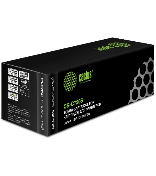 Картридж лазерный Cactus CS-C725S-6 C725S черный (1600стр.) для Canon i-Sensys 6000/6000b