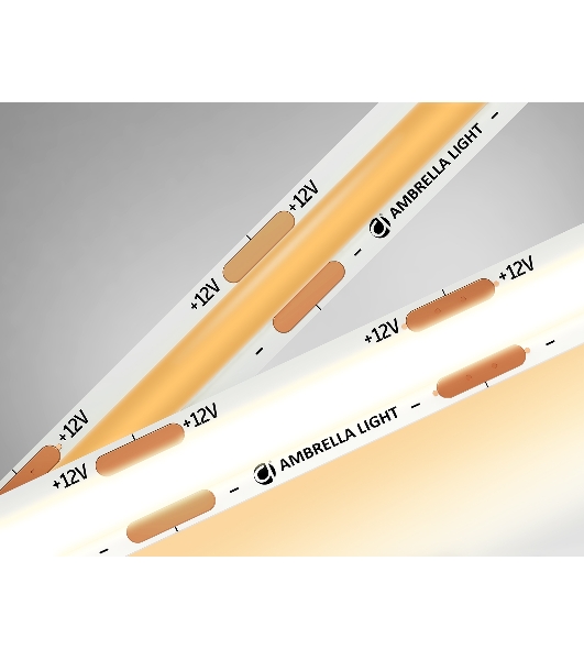 Светодиодная лента Ambrella light GS2601 COB 320Led/ 10W m/ 12V IP20 3000K/ 5000*8*1.54mm (2 конт.)
