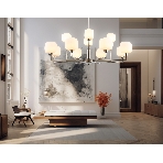 Люстра Ambrella light LH53005/12 SN/FR сатин никель/белый матовый G9*12 max 40W D910*680, фото 1