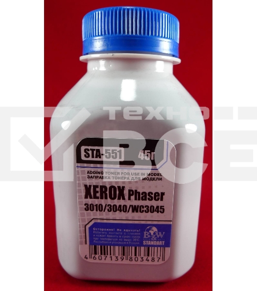 Тонер XEROX Phaser 3040/3010/WC 3045 (фл, 45г) B&W Standart фас России