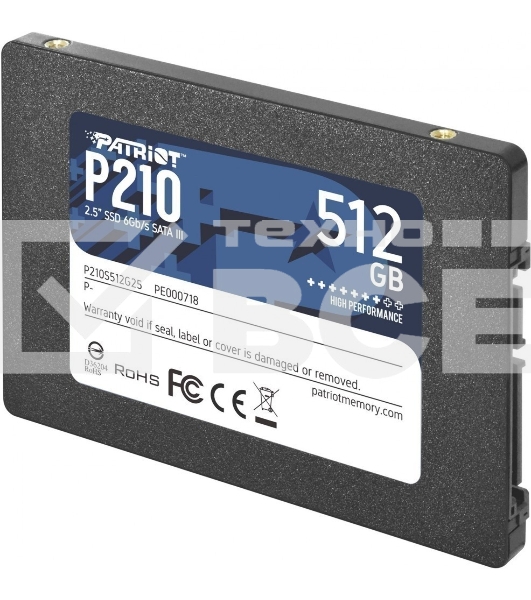 Накопитель SSD Patriot P210, 512GB, SATA III, 2.5