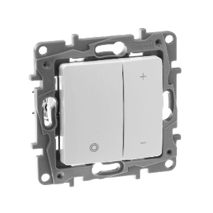 Светорегулятор нажимной 400Вт, бел. ETIKA Светорегулятор нажимной 400Вт, бел.