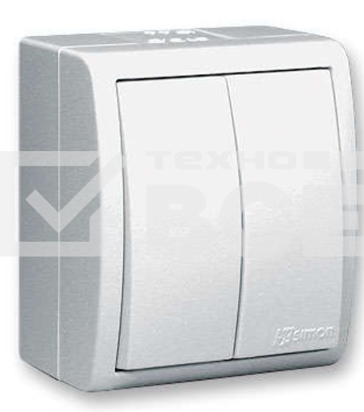 Выключатель 2-кл. ОП Simon15 10А IP54 бел. Simon 1594398-030