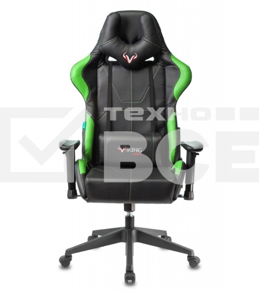 Кресло игровое Бюрократ VIKING 5 AERO LGREEN черный/салатовый искусственная кожа