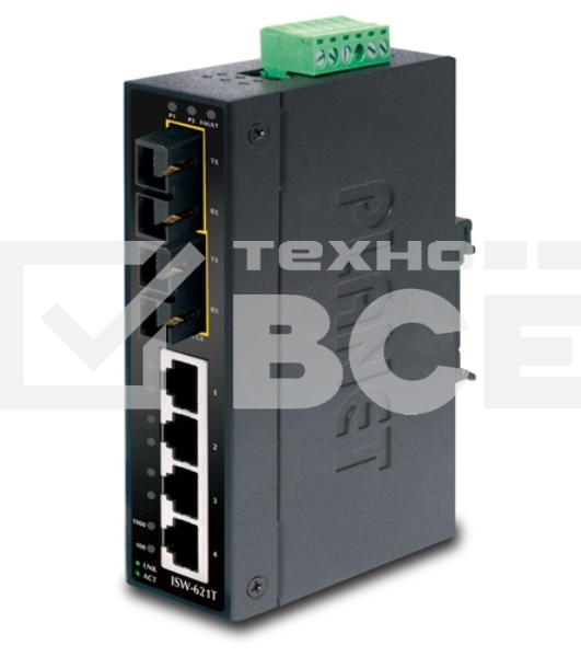 Коммутатор для монтажа в DIN рейку PLANET Technology ISW-501T IP30 Slim Type 5-Port Industrial Fast Ethernet Switch (-40 to 75 degree C)