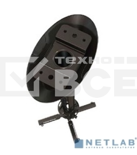 Крепеж Wize Pro PR11A Универсальный потолочный комплект Wize PR11A состоящий из крепления+штанги 15-28 см +площадки к потолку для проектора, наклон +/- 25°, поворот +/- 6°, вращение 360°, до 23 кг, черный