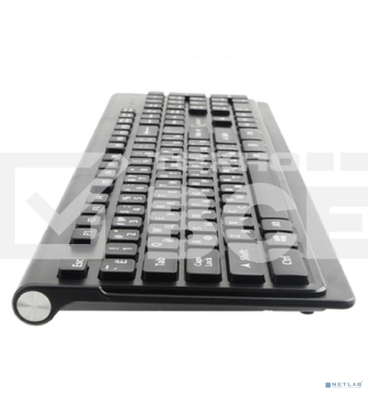 Комплект клавиатура+мышь беспроводные Gembird KBS-7200, черный, 2.4ГГц/10м, 1600 DPI, мини-приемник- USB