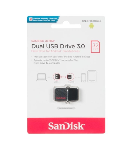 Флешка USB Sandisk 32Gb Ultra Dual SDDD2-032G-GAM46 USB3.0 черный