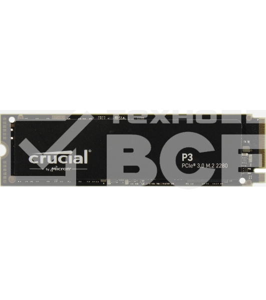 Накопитель SSD Crucial P3, 1Tb, M.2 2280, PCIe 3.0 x4, NVMe, R/W 3500/3000