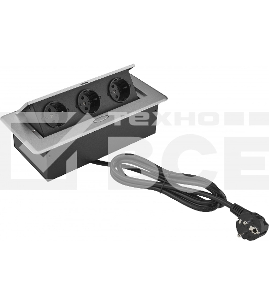 Розетка Cactus CS-SOCKET-EU3-GYBK для столешницы серый (уп.:1шт)