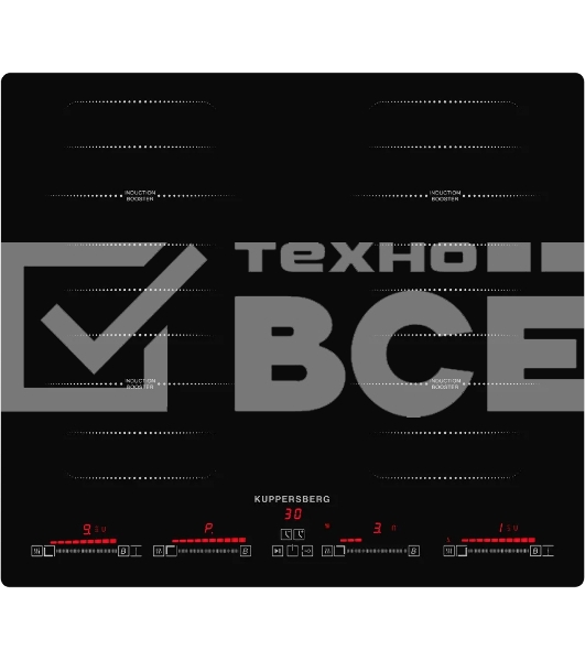 Встраиваемая электрическая панель Kuppersberg ICS 644 60 см, индукция, 4 конфорки, Flexi-zone, черный цвет