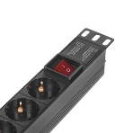 Блок розеток горизонтальный ExeGate ServerPro PDU-19H801 Al-8S-C14-SW, 19', 1U, Алюминий, 8 Schuko, С14, выкл. с подсветкой, черный, фото9