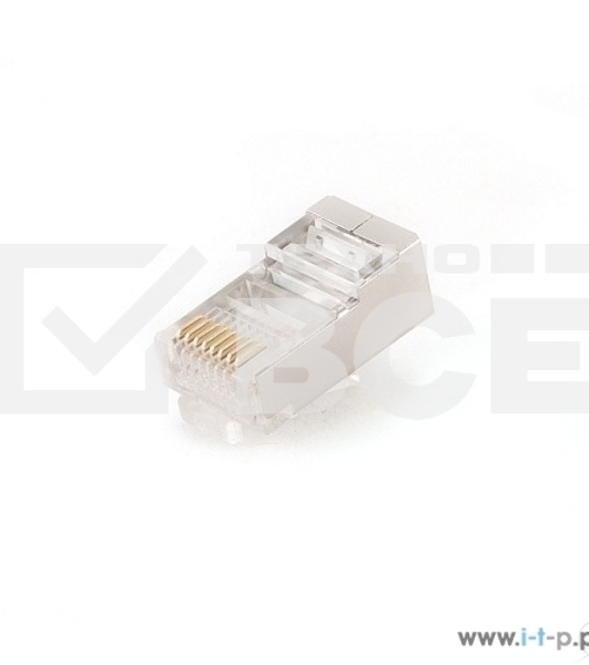 Вилка RJ-45 (8P8C) PLUG5SP/10 универсальная кат.5e экранированная, контакты 30 микродюймов