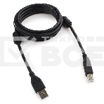 Кабель USB 2.0 Pro Cablexpert CCF2-USB2-AMBM-6, AM/BM, 1.8м, экран, 2феррит.кольца, черный, пакет, фото 1