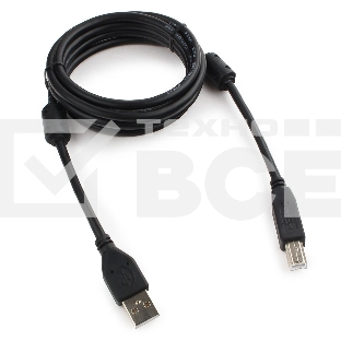 Кабель USB 2.0 Pro Cablexpert CCF2-USB2-AMBM-6, AM/BM, 1.8м, экран, 2феррит.кольца, черный, пакет