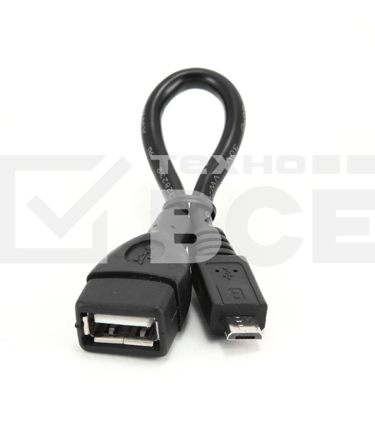 Кабель Gembird/Cablexpert A-OTG-AFBM-001 AF/MicroBM, Кабель USB 2.0 OTG , 0.15м, пакет