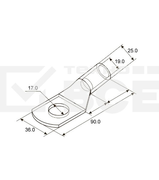 Наконечник ТМЛ 150–16–19 (150 мм² - Ø 16 мм) ГОСТ 7386-80 (в упак. 2 шт.) Rexant