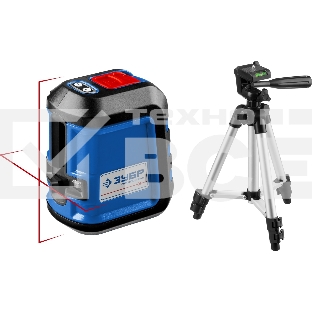 Нивелир лазерный ЗУБР КРЕСТ-15, суперкомпакт, 15м, точн. +/-0,3 мм/м, штатив, чехол