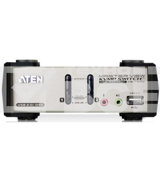 Переключатель консоли электронный, 2 порта PS/1 2 Port USB2.0 KVMP Switch with OSD