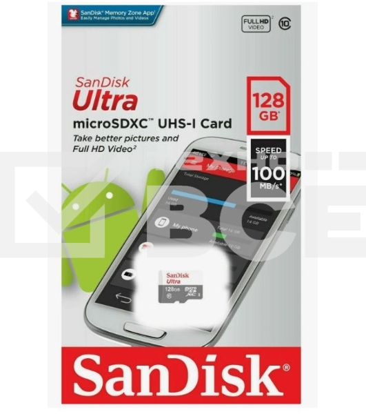 Флеш карта microSD 128GB SanDisk microSDXC Class 10 Ultra UHS-I 100MB/s