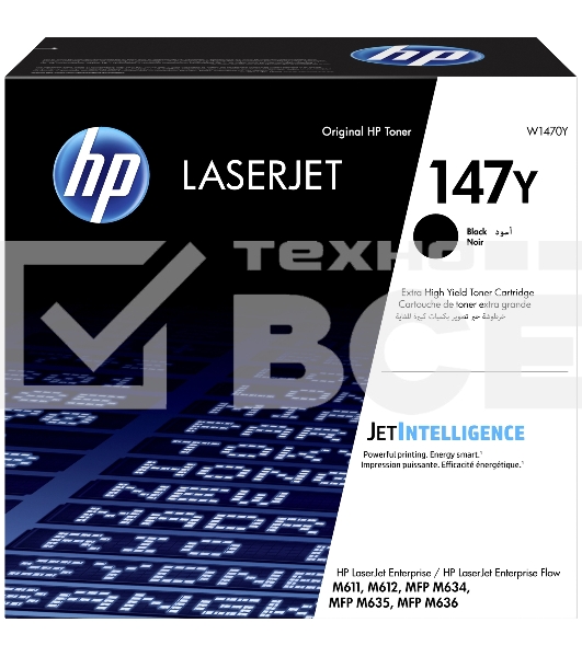 Картридж лазерный HP 147Y W1470Y черный (42000стр.) для HP LaserJet M610dn