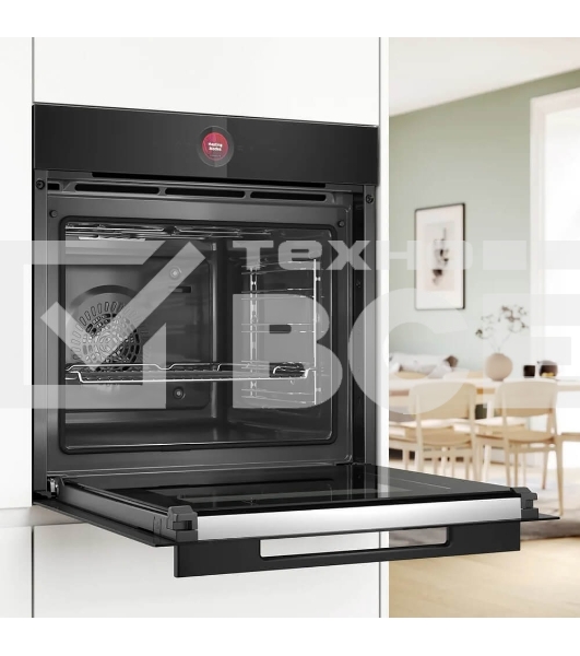 Встраиваемый духовой шкаф Bosch HBG9742B1S с 14 режимами нагрева,контроль температуры от 30 °C до 300 °C,объем 71 л