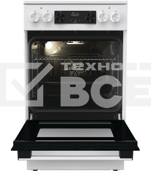 Плита электрическая Gorenje GEC5C61WG белый, конфорок 4 электрических, духовка 70 л, 50 см x 85 см x 59.4 см (без крышки)