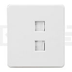 Розетка Kranz ROUND компьютерная двойная RJ45+RJ45 кат6 с/у перламутр, фото4