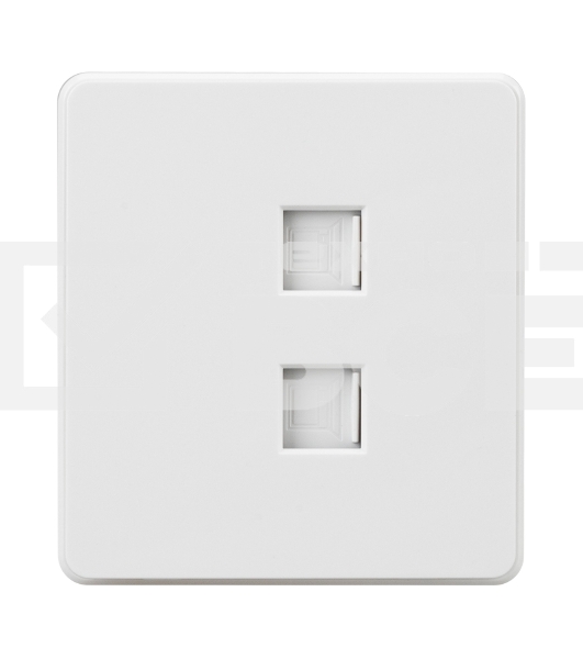 Розетка Kranz ROUND компьютерная двойная RJ45+RJ45 кат6 с/у перламутр