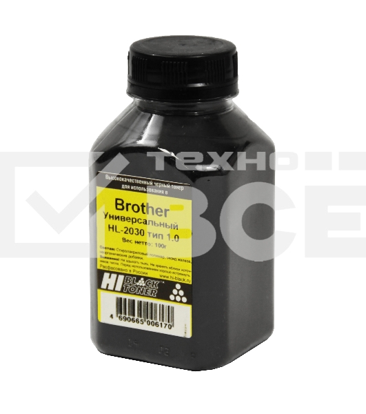 Тонер Brother Универсальный HL-2030 Тип 1.0 (Hi-Black) 100 г, банка