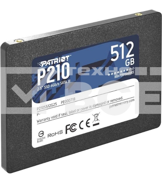 Накопитель SSD Patriot P210, 512GB, SATA III, 2.5