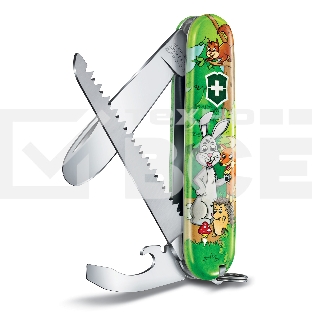 Нож перочинный Victorinox My First Victorinox Rabbit Edition (0.2373.E2) 84мм 9функций зеленый/рисунок карт.коробка