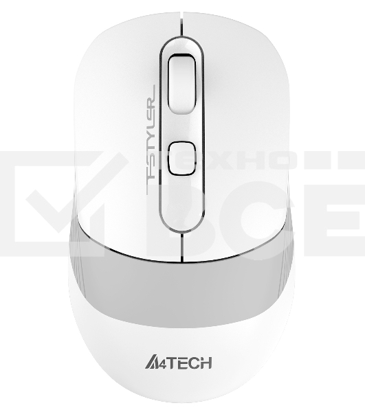 Мышь беспроводная A4Tech Fstyler FB10C белый/серый, 2000 dpi, радиоканал, Bluetooth, USB, кнопки - 4